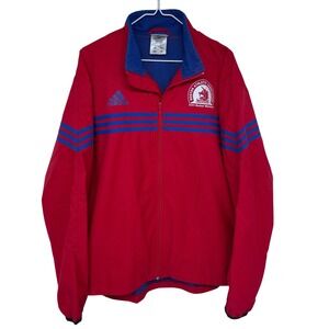 Y2K Adidas Boston‎ Marathon 2001 Track Jacket Red Blue Mens Large Windbreaker
